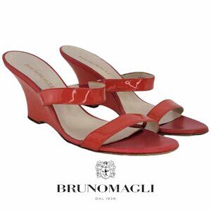 BRUNO MAGLI CORAL PATENT LEATHER SANDALS WOMEN'S SZ 40IT (10 US)